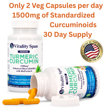 Load image into Gallery viewer, NEW! Turmeric Curcumin with BioPerine, Extra Strength, Vegan, 1500mg, Made in USA