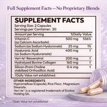 Load image into Gallery viewer, Hyaluronic Acid 400mg Capsules โ Skin Hydration, Glow & Anti-Aging Support