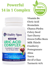 Load image into Gallery viewer, Uric Acid Cleanse and Gout Relief 14-in-1 Complex - Turmeric, MSM and Devil's Claw. 60 Veggie Caps, Made in USA