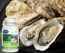 Load image into Gallery viewer, Energize Oyster Extract, Increasing Stamina, Highly Concentrated Zinc Supplement for Men &amp; Women, 500 mg, 60 Vegetarian Capsules, Non-GMO, Made in USA.
